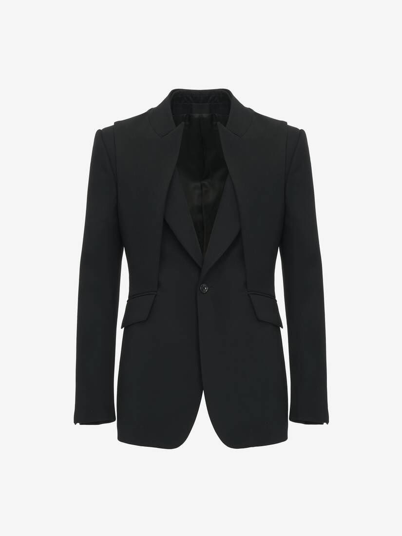 Alexander McQueen Men's Reconstructed Layered Jacket in Black 