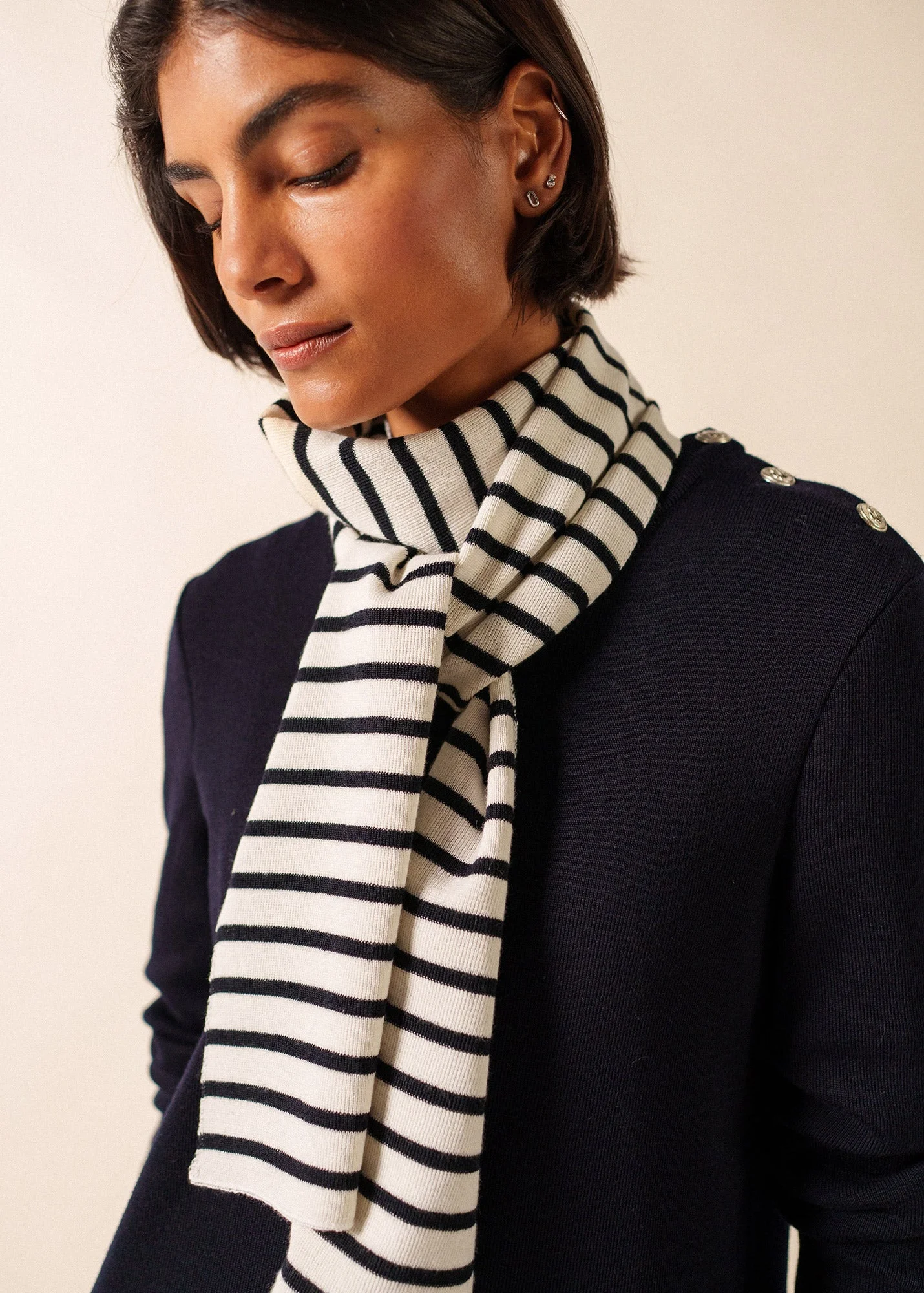 DUGUAY Striped Wool Scarf - 1