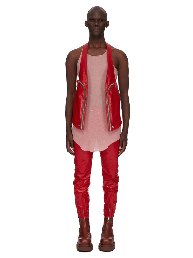 Rick Owens Red Bauhaus Leather Vest outlook