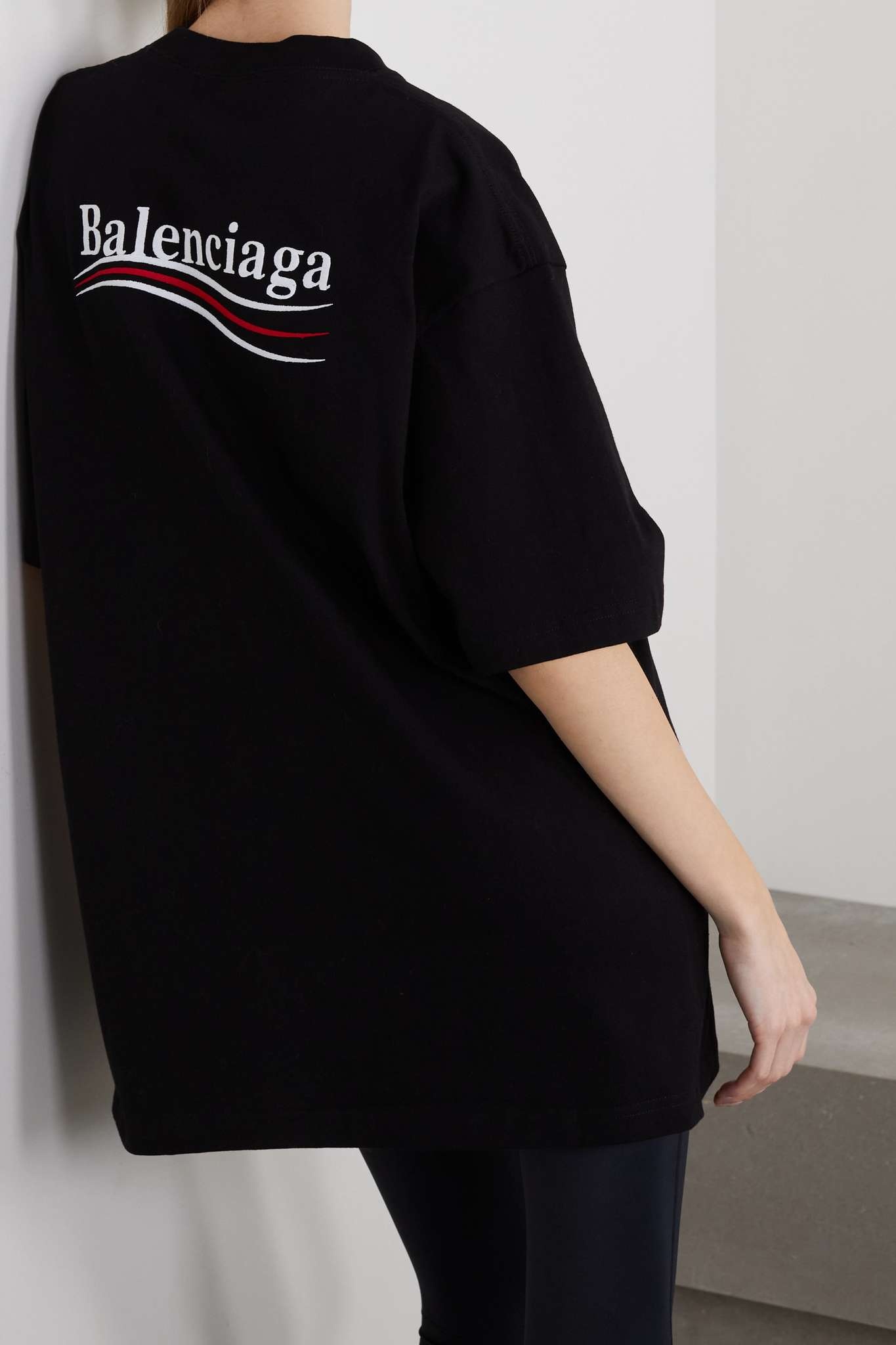 Oversized embroidered cotton-jersey T-shirt - 3