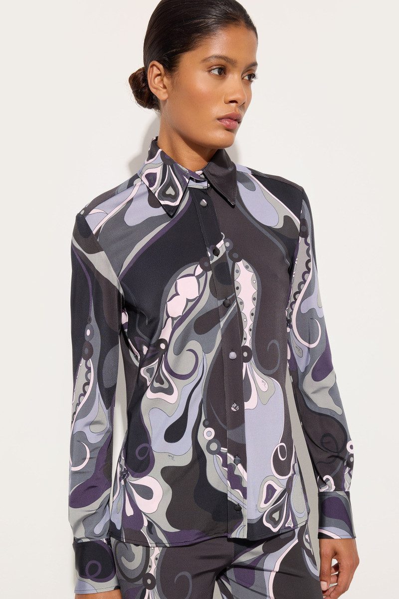 ORCHIDEE PRINT SATIN JERSEY SHIRT 5