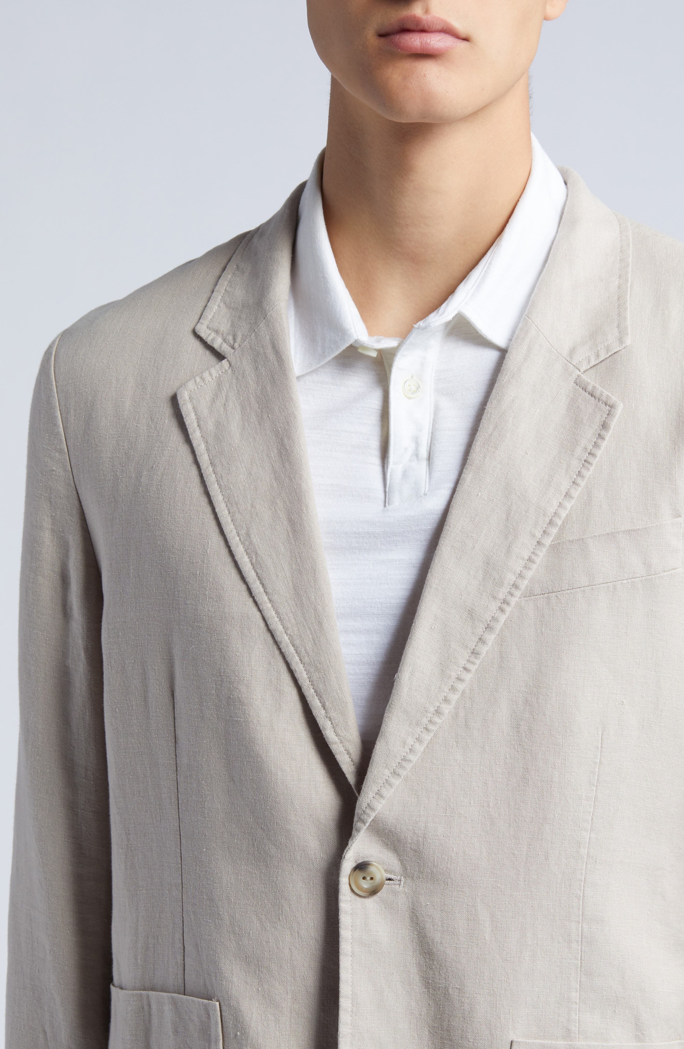 Vince Relaxed Fit Hemp Sport Coat in Pumice Rock at Nordstrom - 4