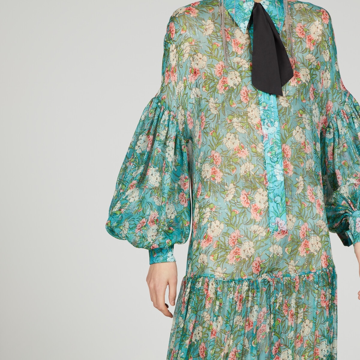 Floral print silk creponne dress - 4