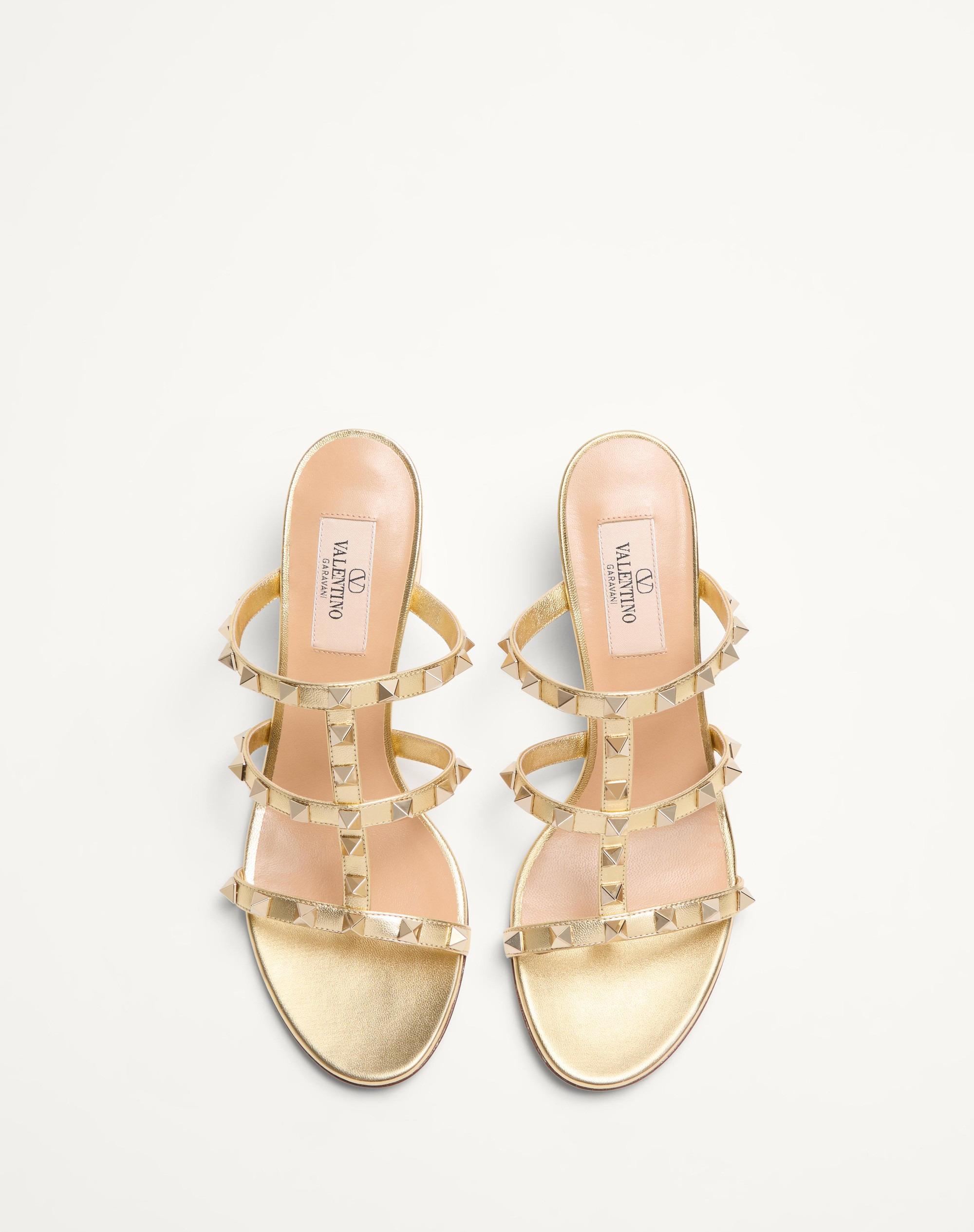 ROCKSTUD SLIDE SANDAL IN LAMINATED NAPPA 60MM - 5