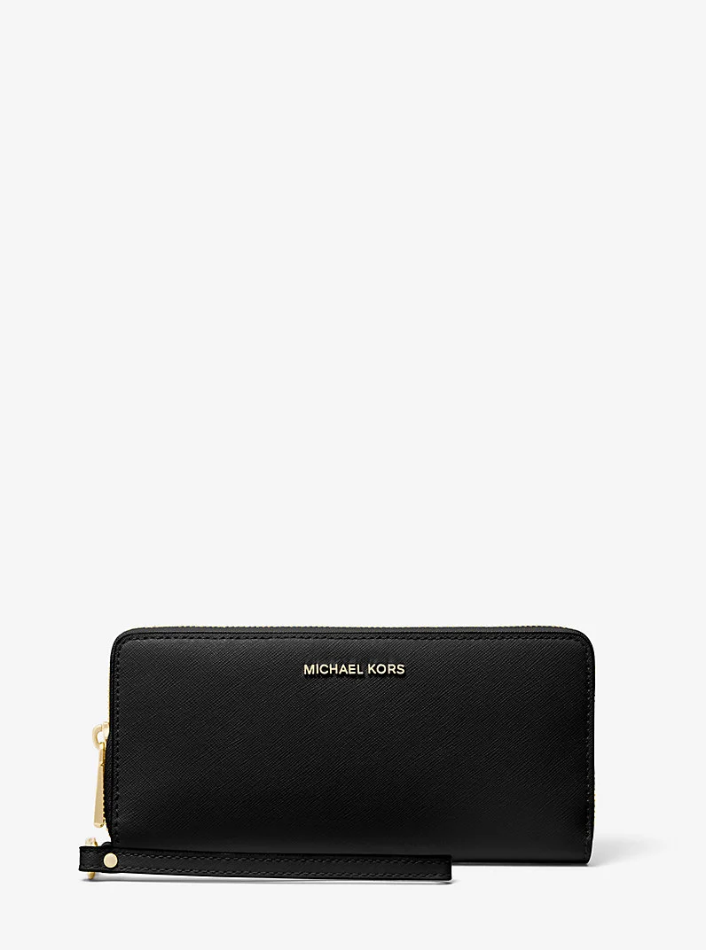 Large Saffiano Leather Continental Wallet - 1