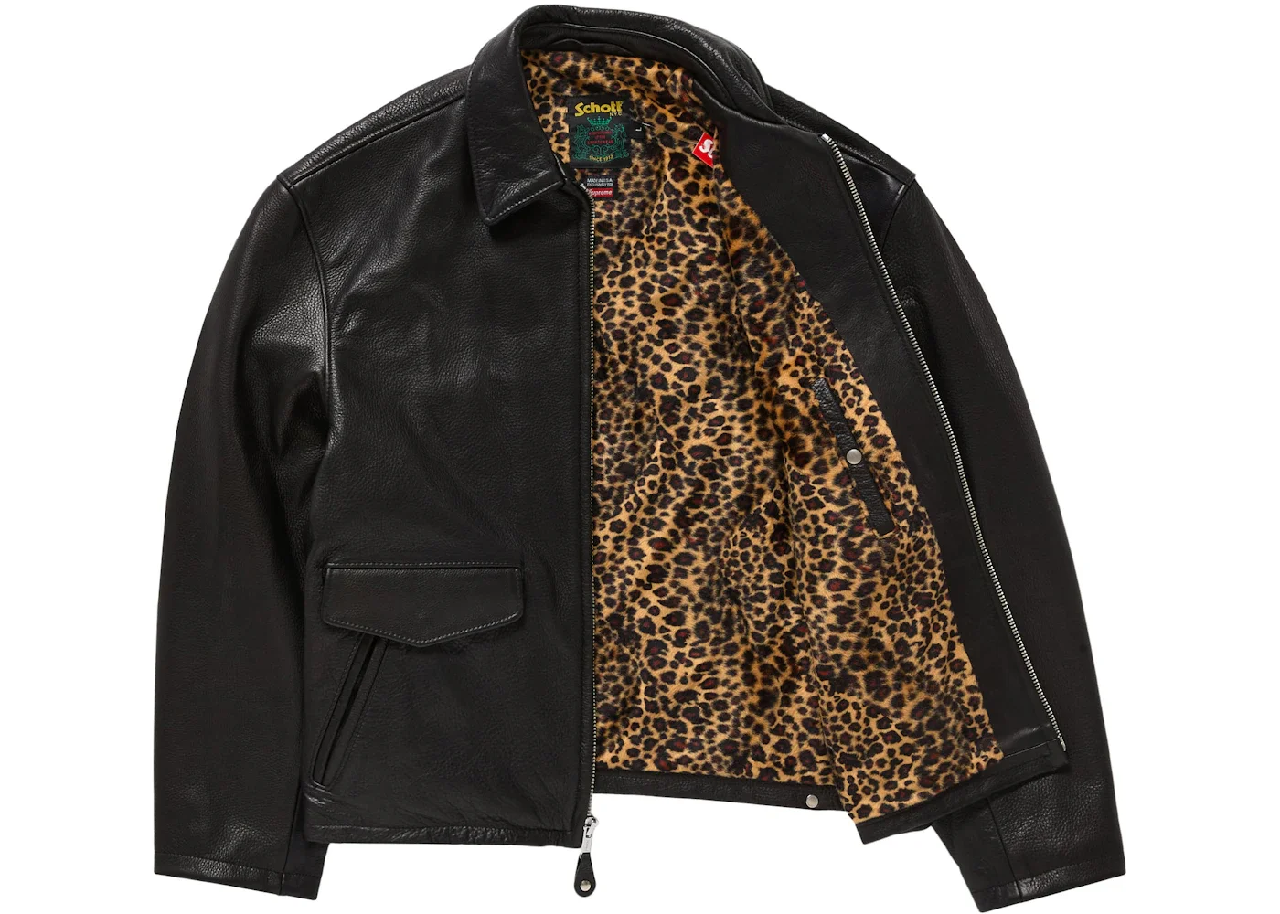 Supreme Supreme Schott Leather Racer Jacket (FW24) Black 