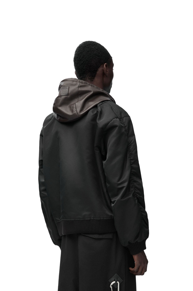 Hooded bomber jacket in nylon 4