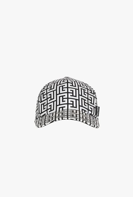 White and black nylon cap with Balmain monogram - 1