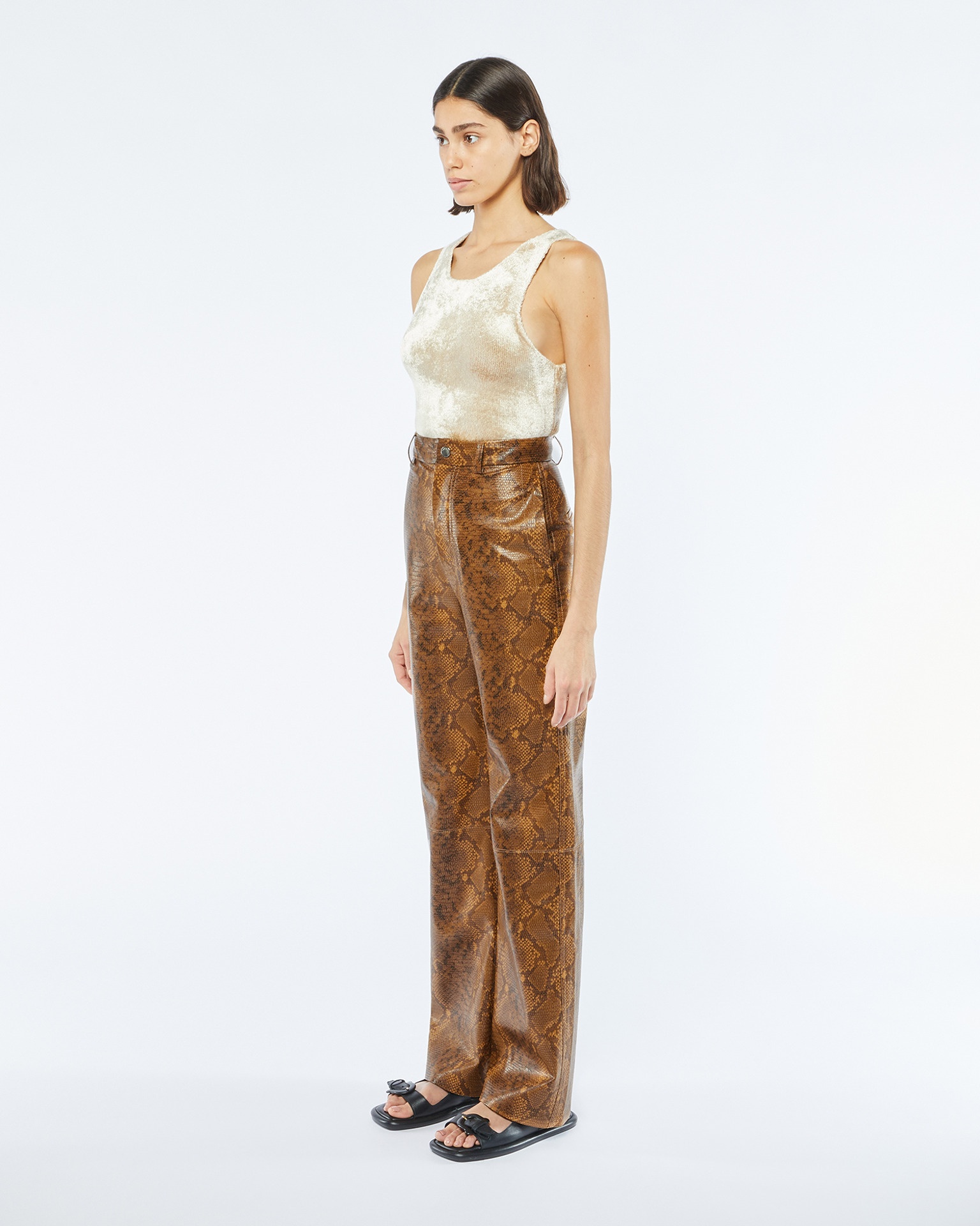 PHILINE - Straight leg pants - Multi faux animal - 4