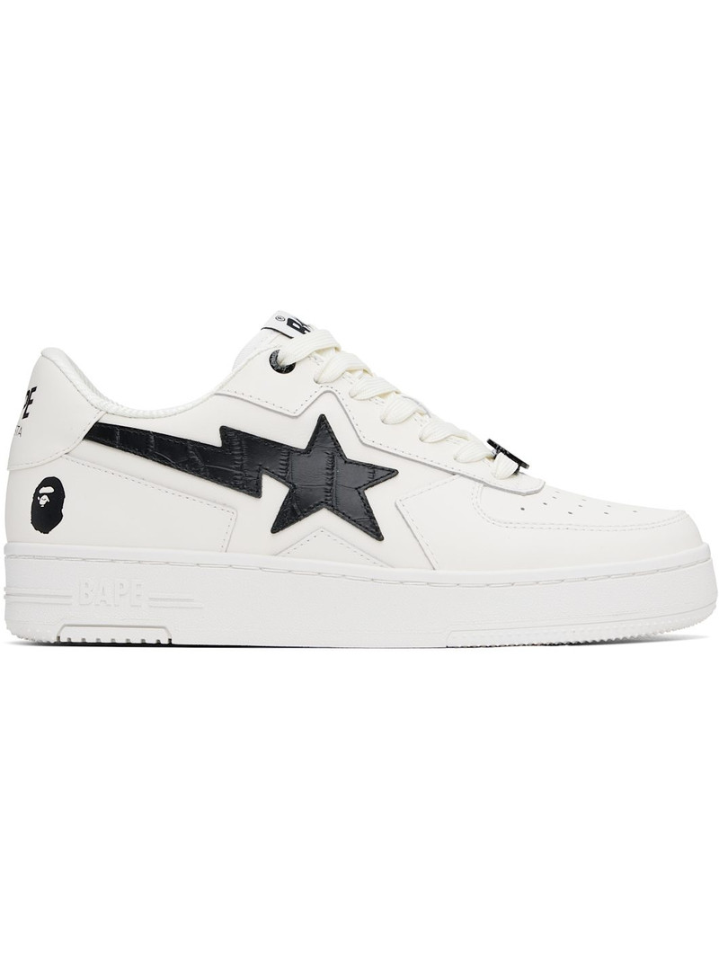 White & Black 'BAPE' STA Icon #1 Sneakers - 1