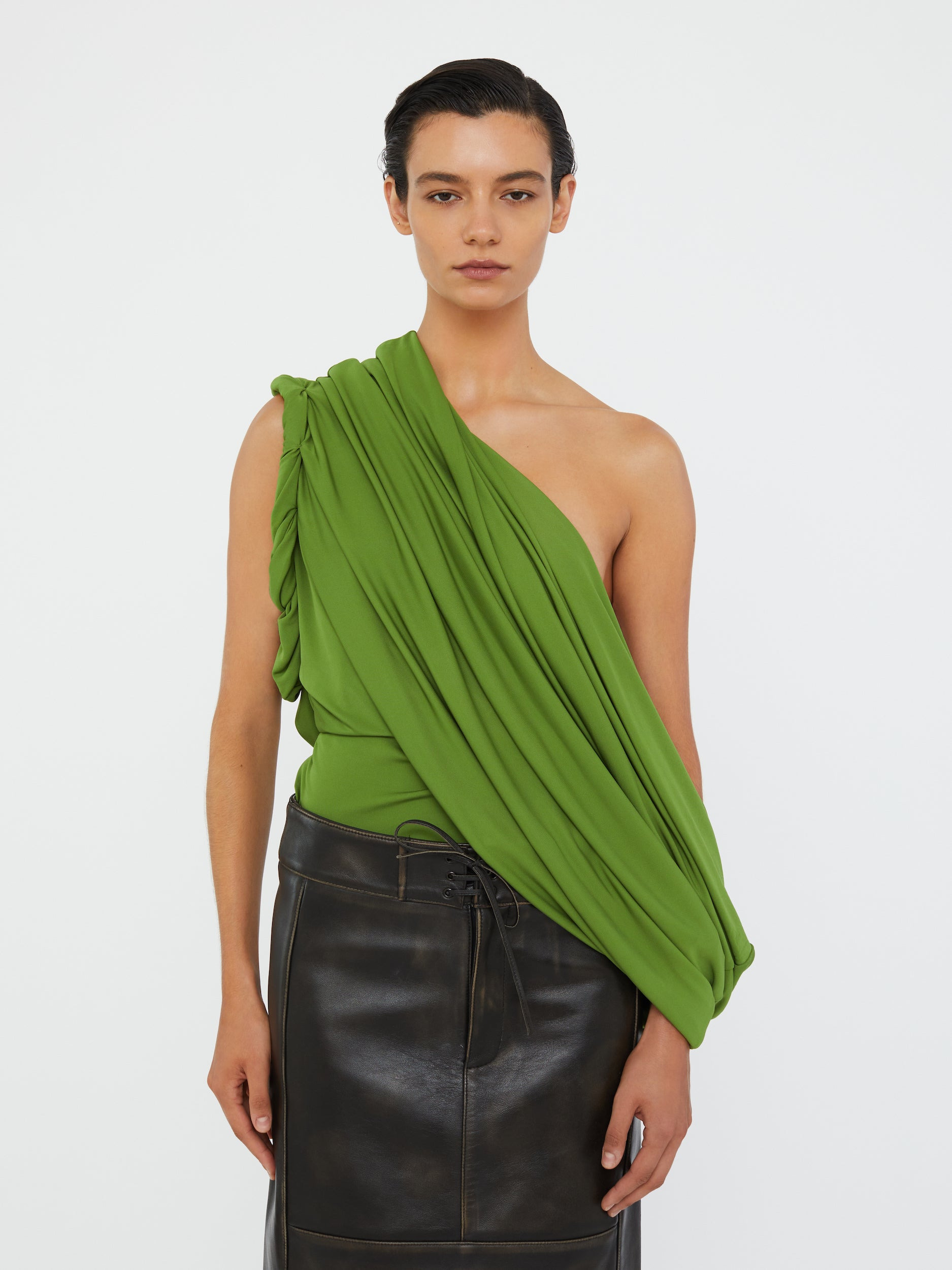Burnished Eddie Leather Skirt - 4