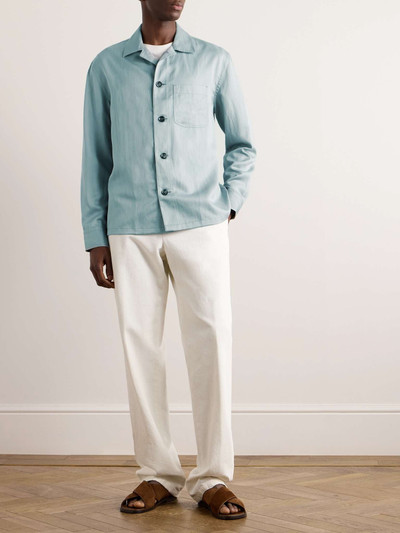 Brioni Camp-Collar Silk and Linen-Blend Twill Overshirt outlook