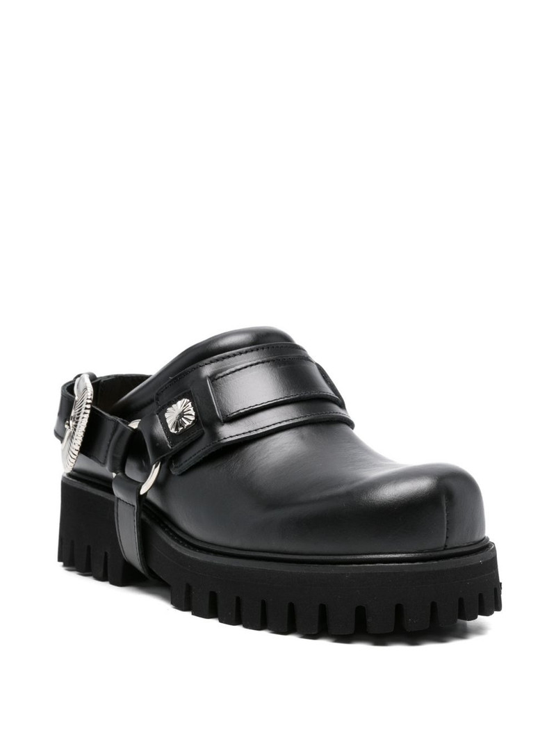 TOGA VIRILIS buckle leather mules outlook