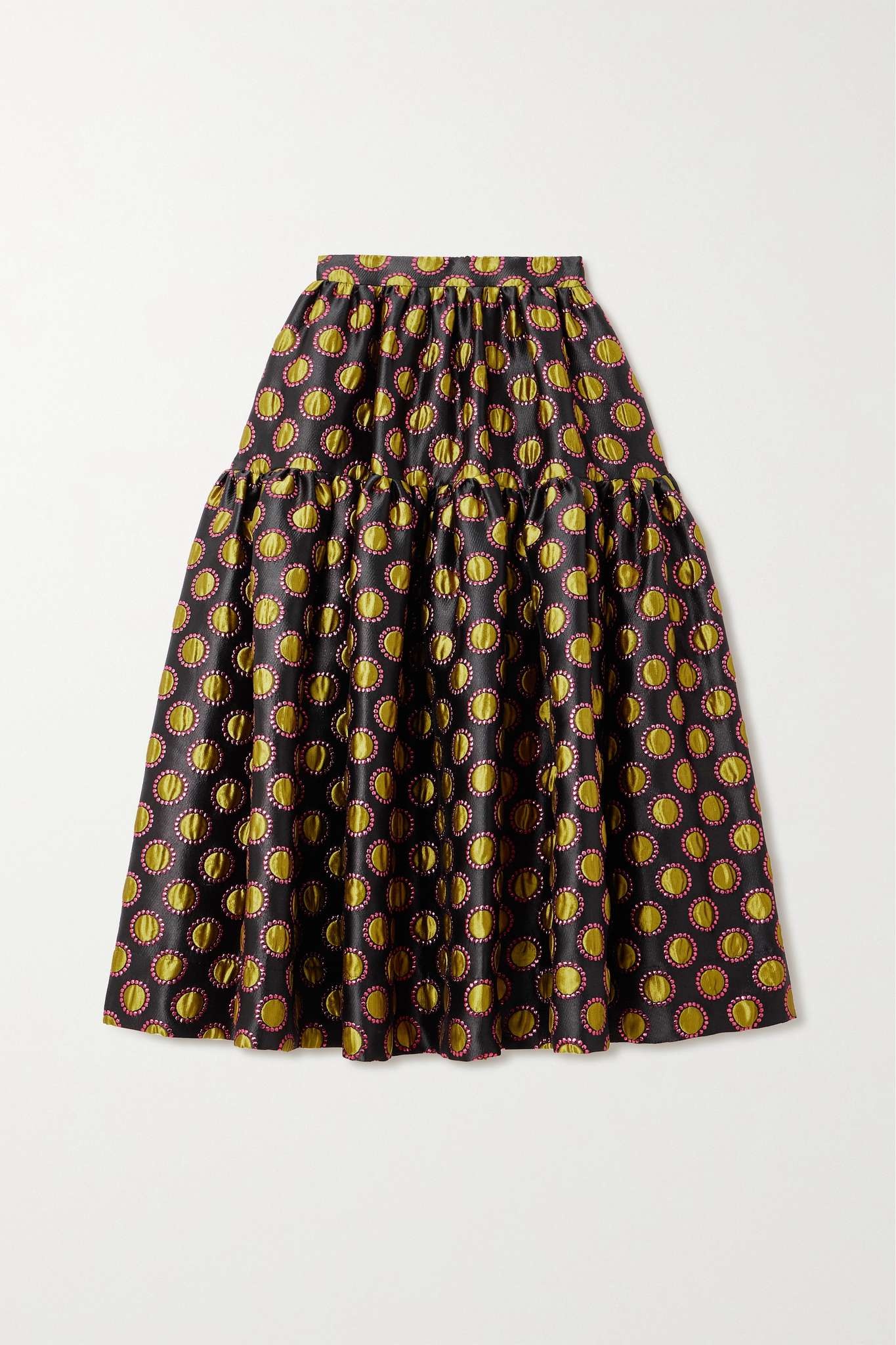 Oscar tiered metallic jacquard skirt - 1