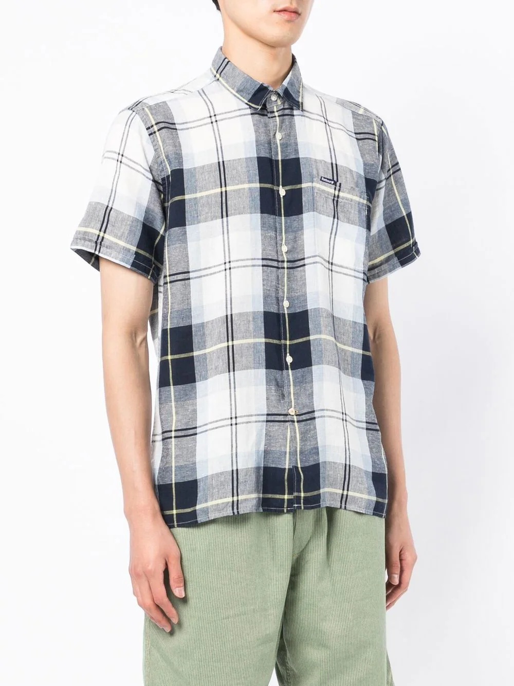 check-print short-sleeved shirt - 3