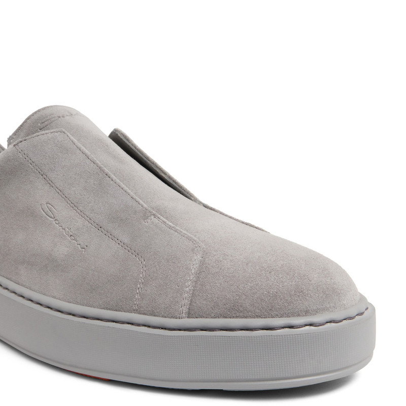 Men's grey suede slip-on sneaker 5