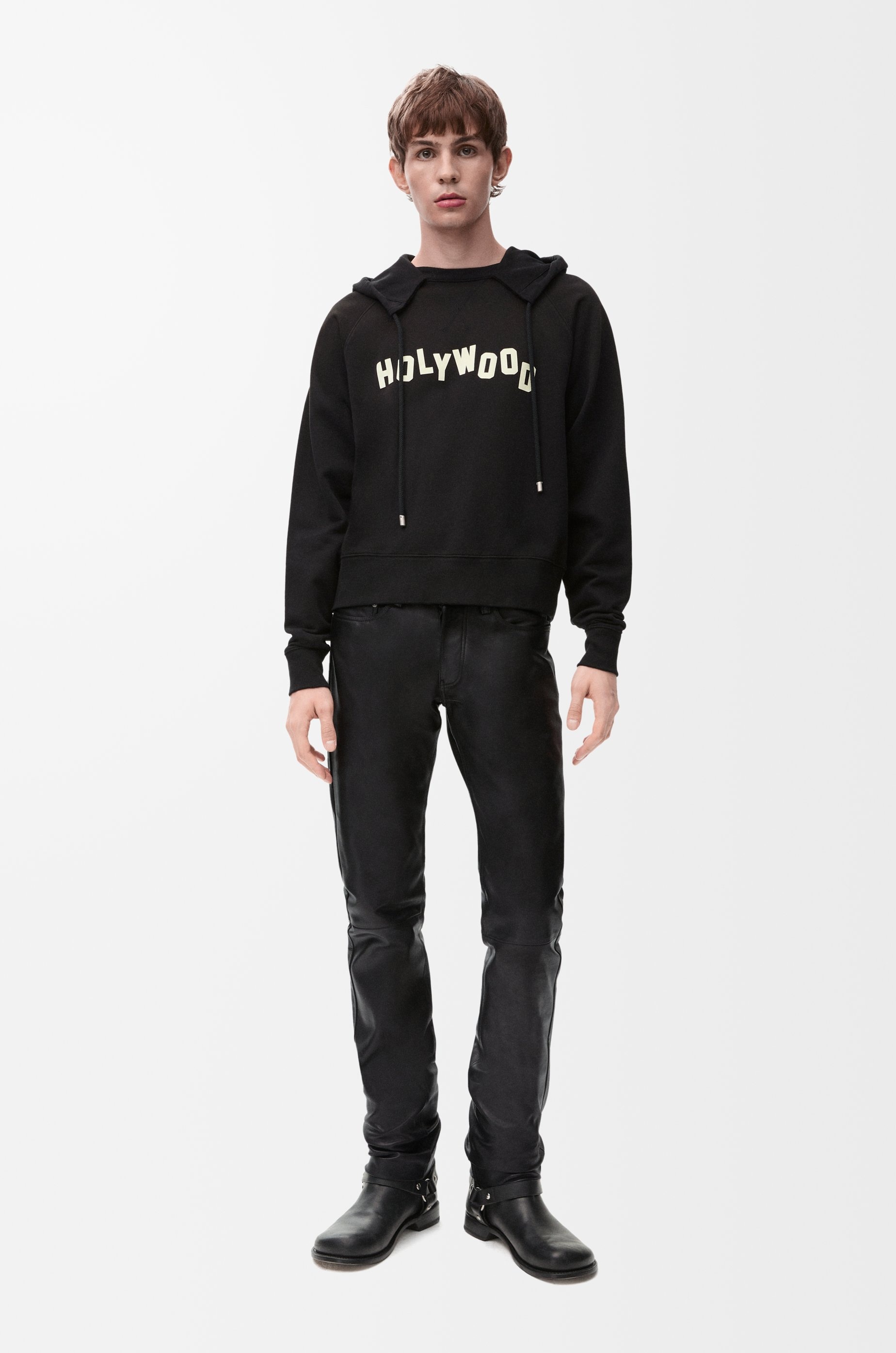 Straight leg trousers in nappa calfskin - 2