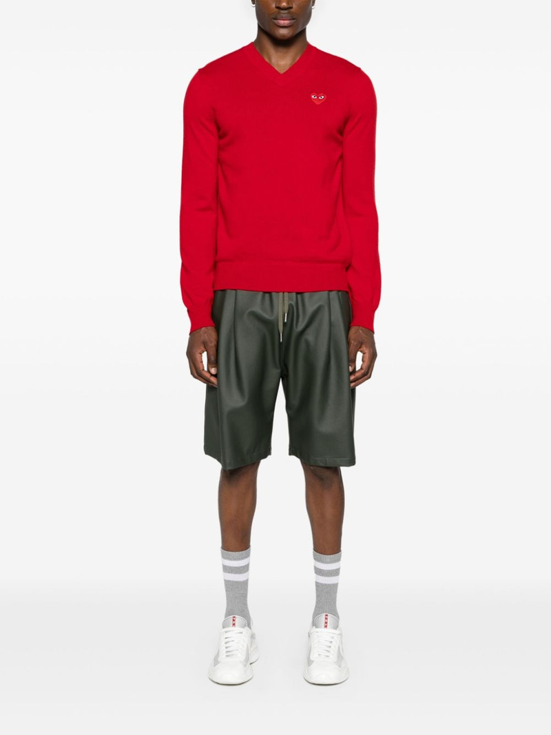 Comme des Garçons PLAY Heart-patch wool jumper outlook