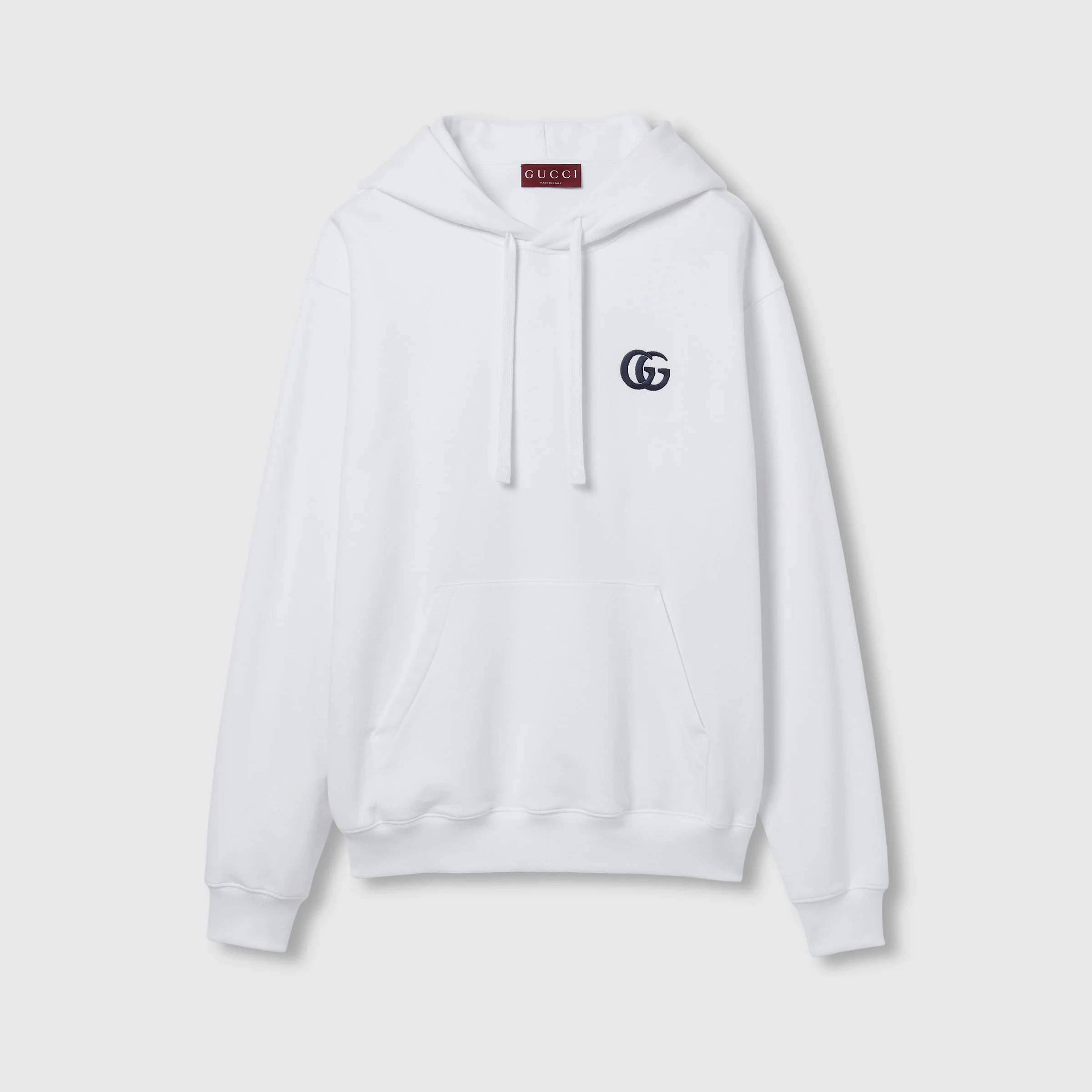 Cotton jersey hooded sweatshirt with embroidery - 1