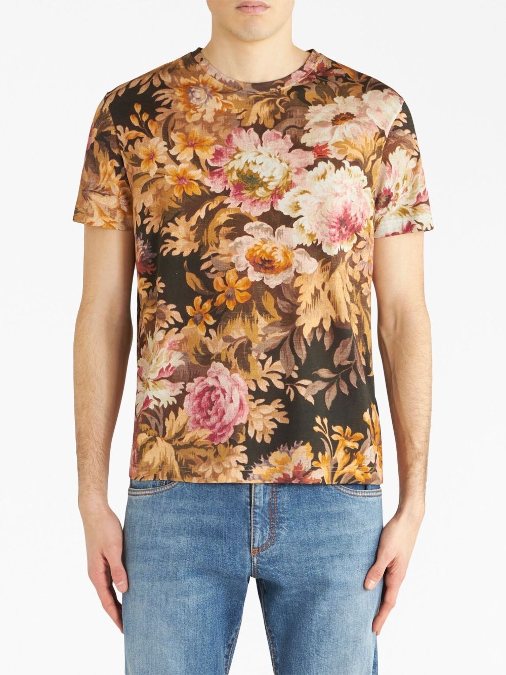 floral-print cotton T-shirt - 2