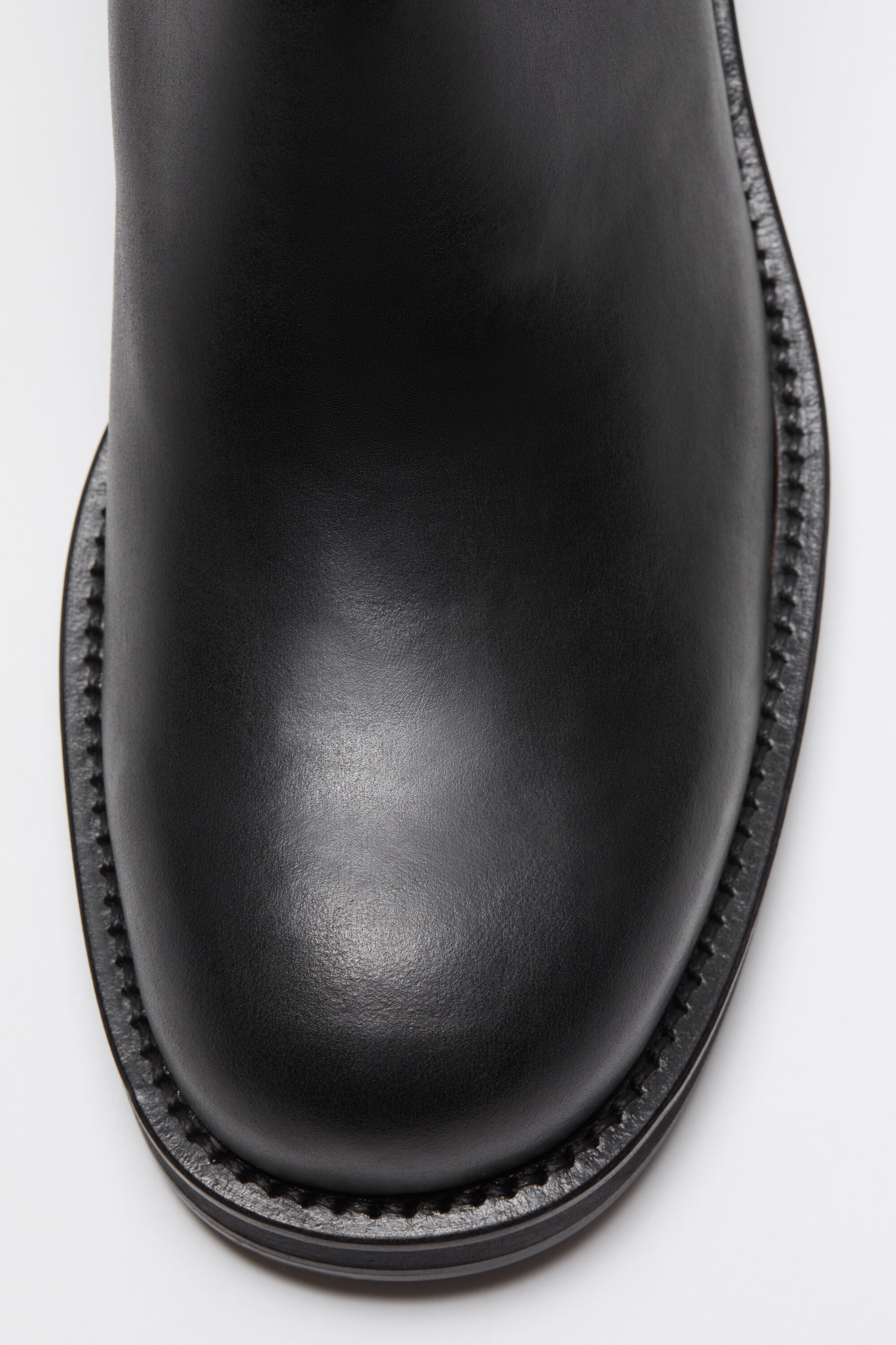 Leather waxed boots - Black - 5