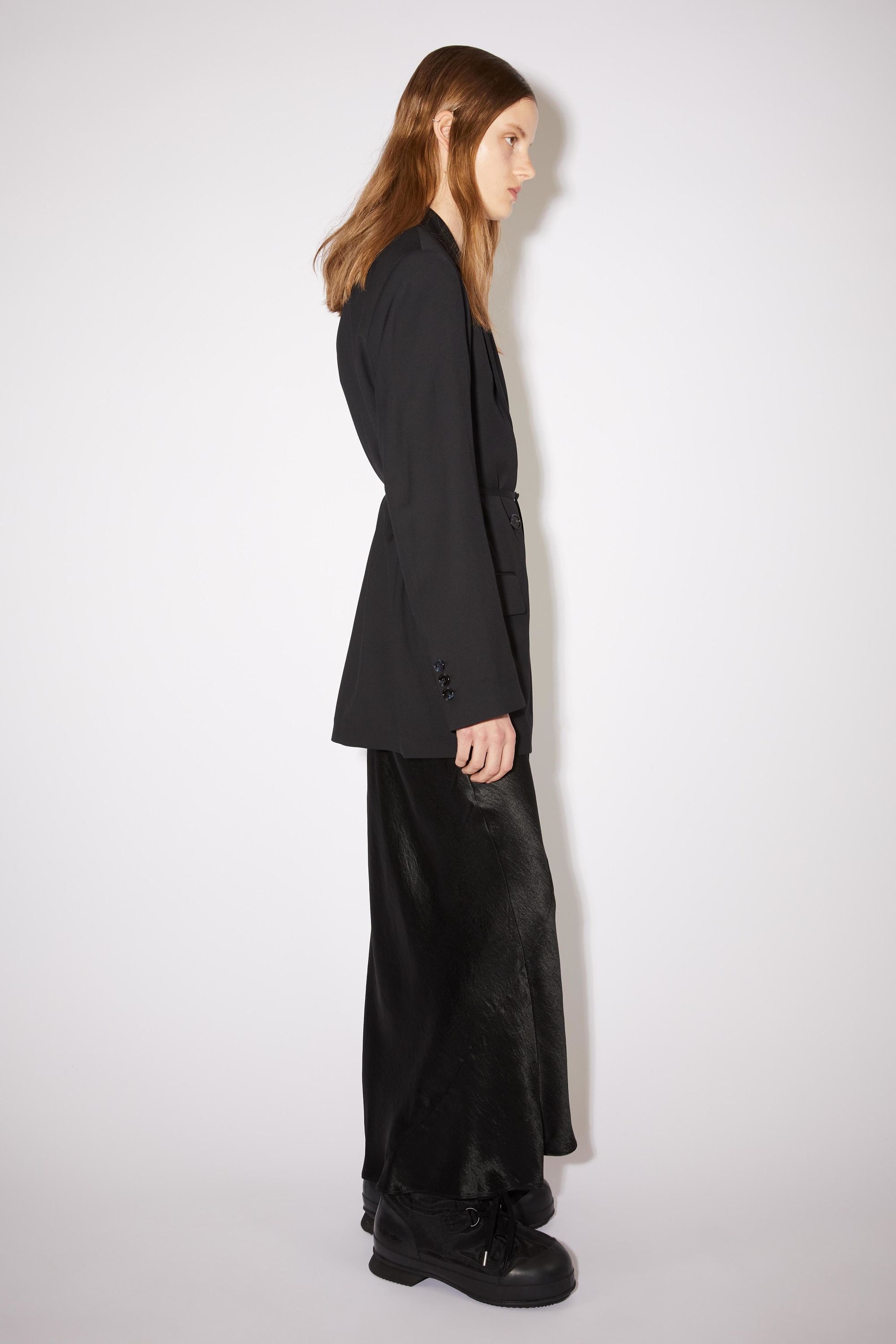 Double breasted belt suit jacket - Black - 4