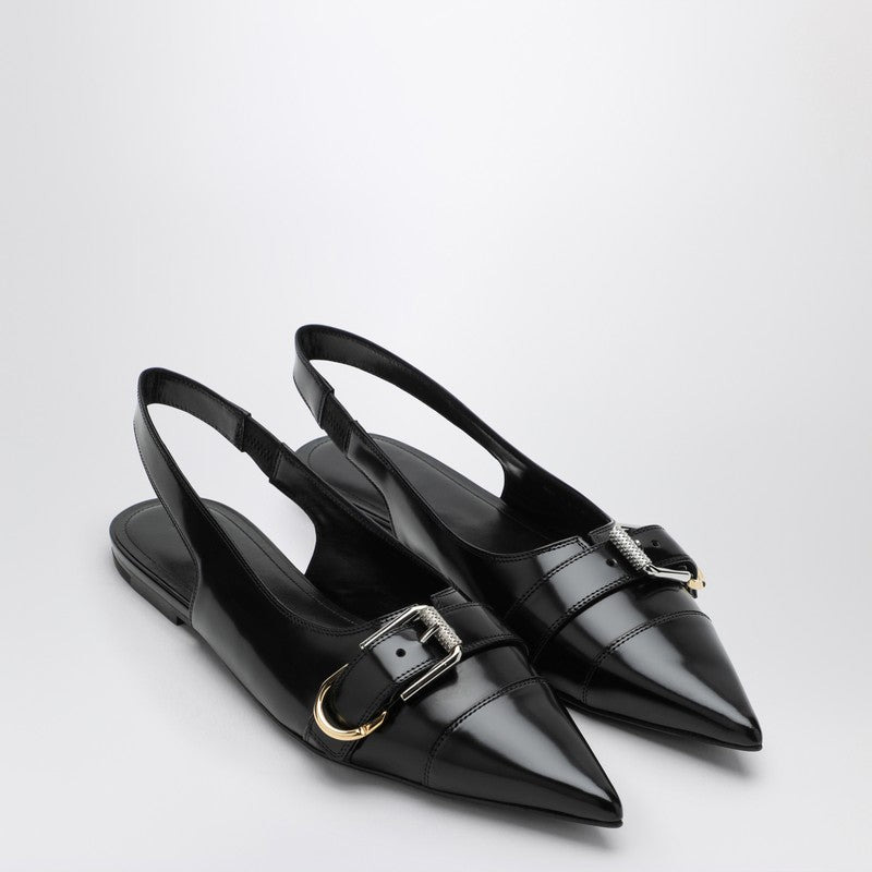 VOYOU BLACK LEATHER SLINGBACK - 1