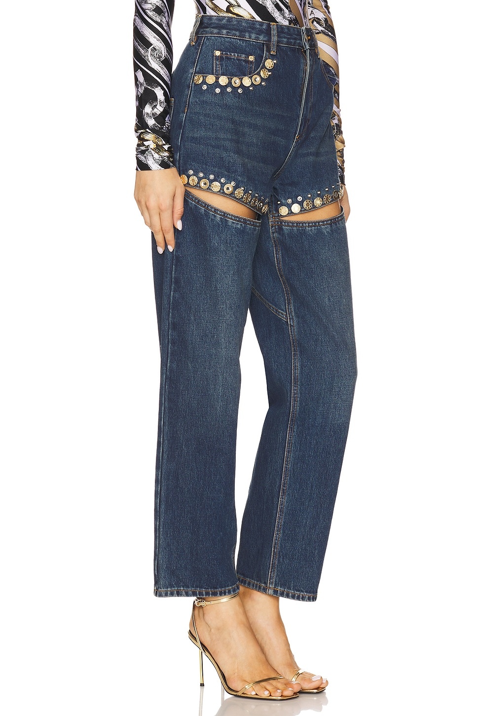 Crystal Cut Out Straight Leg - 2