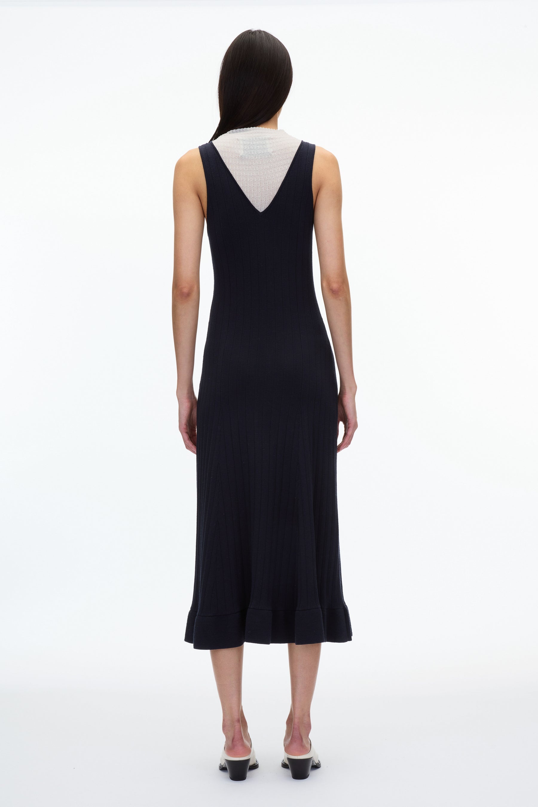 Fluid Rib Mockneck Midi Knit Dress - 4