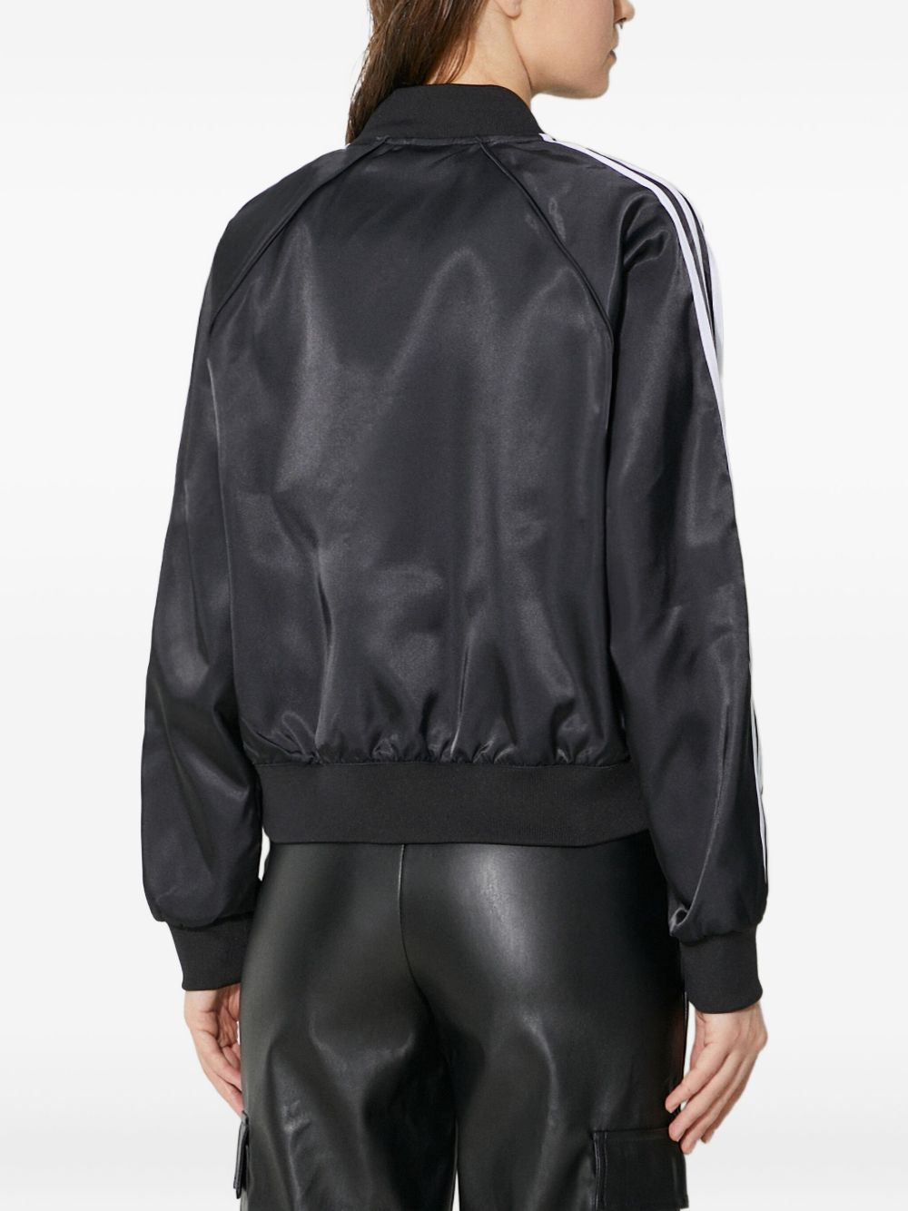three-stripe satin bomber jacket - 4