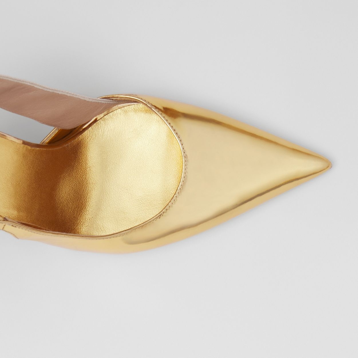 Metallic Leather Slingback Pumps - 2