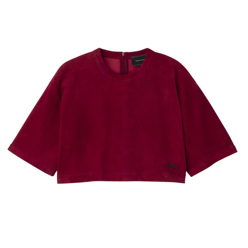 Leather crop top Beetroot - Leather 1