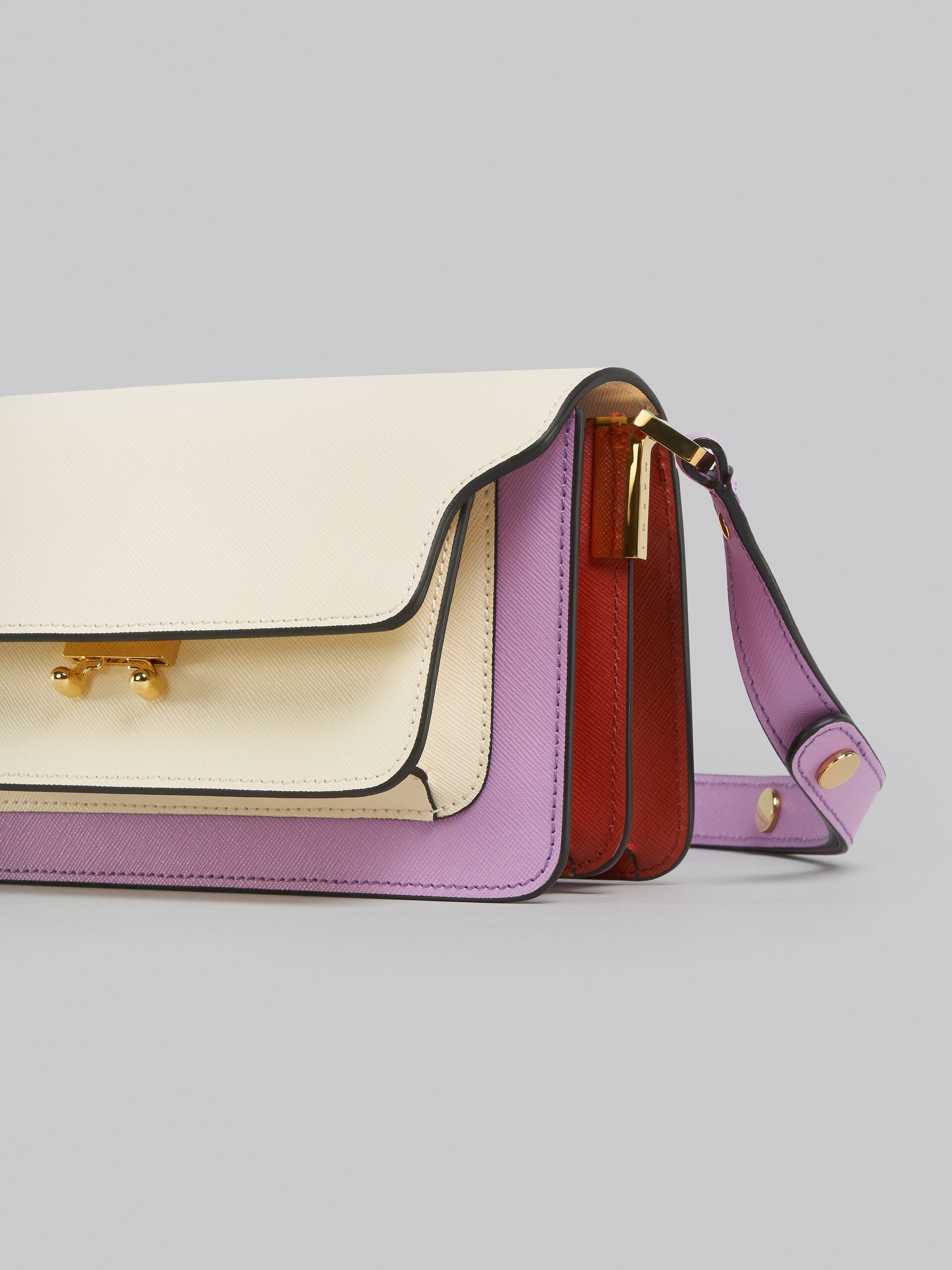 LILAC SAFFIANO LEATHER EW TRUNK BAG - 5