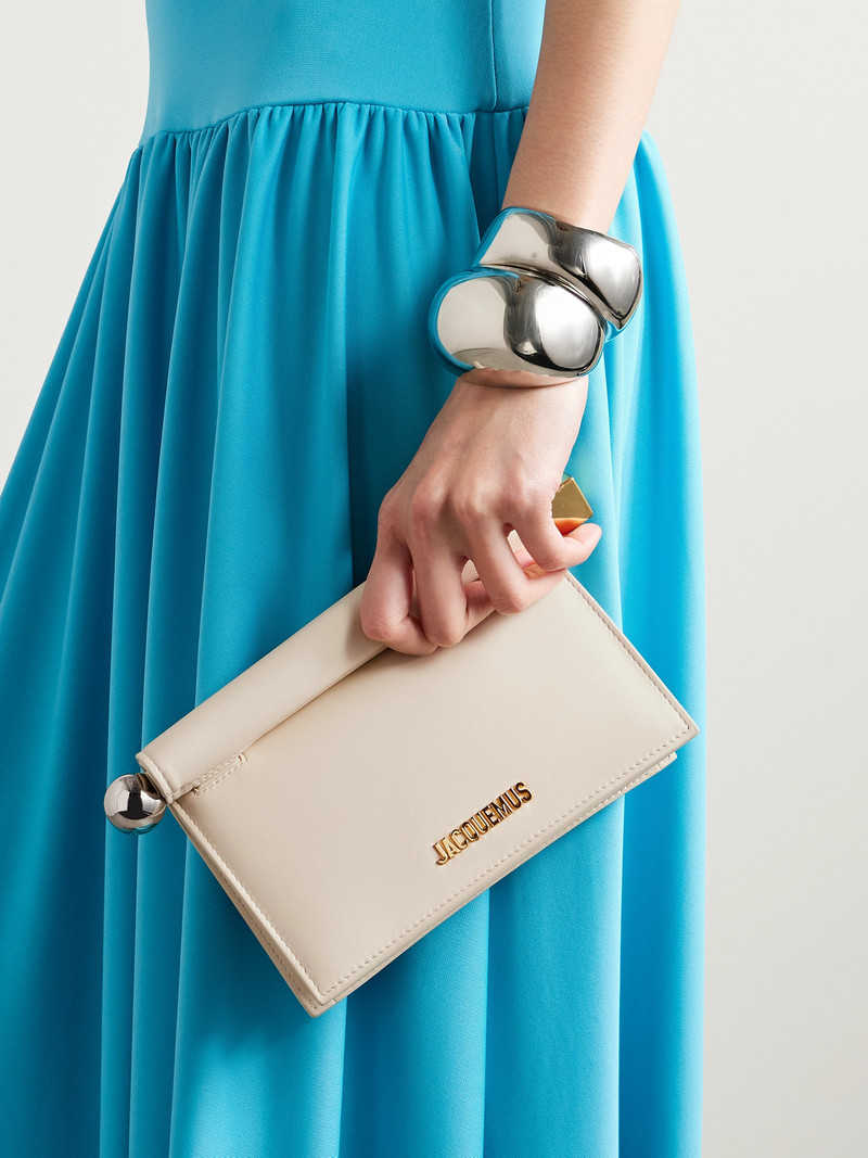 JACQUEMUS Pochette Small Embellished Leather Clutch outlook