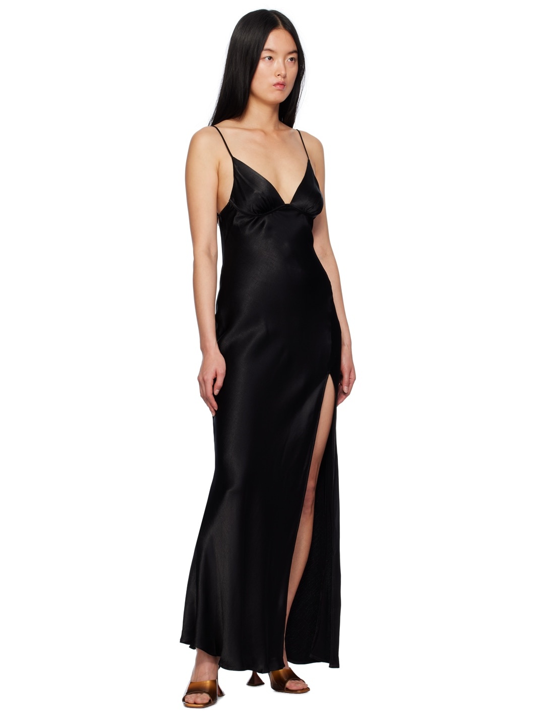 Black Ren Split Maxi Dress - 4