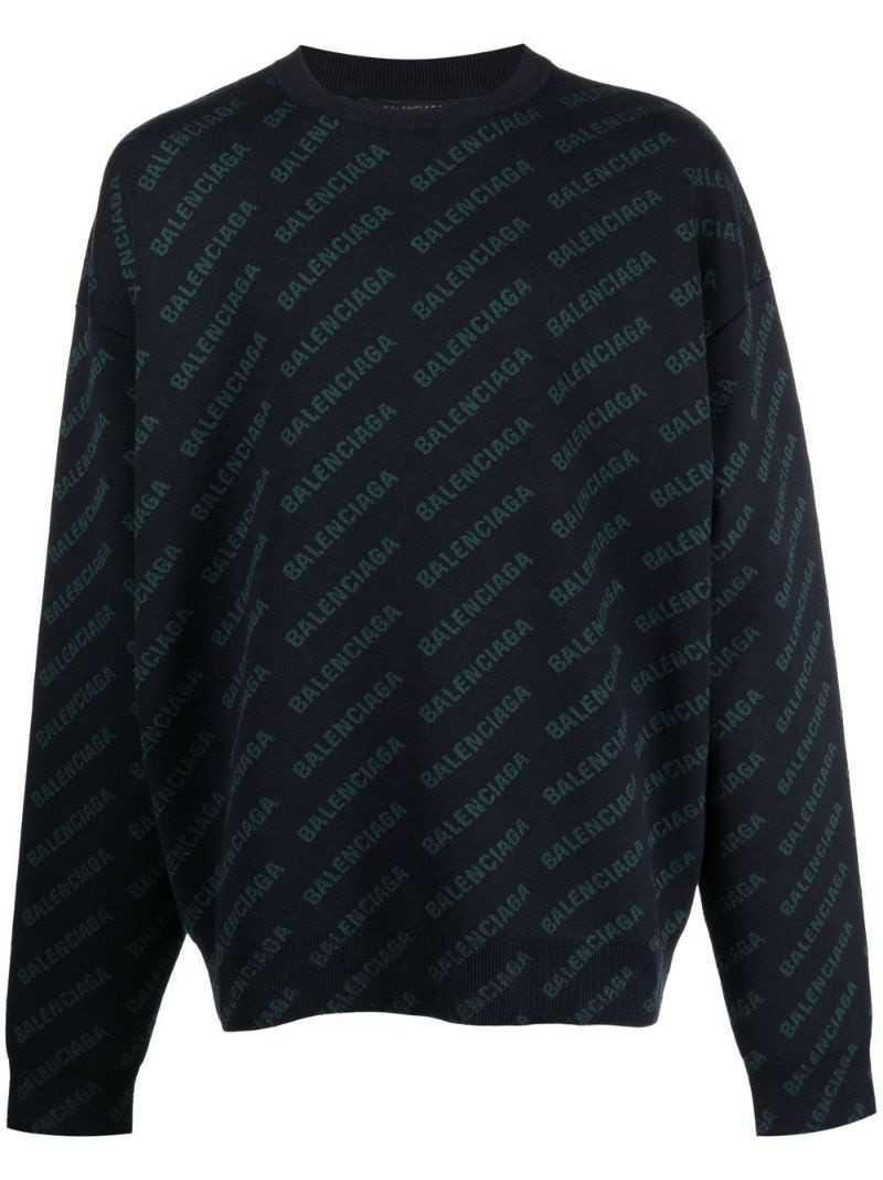 all-over logo-print knit jumper - 1