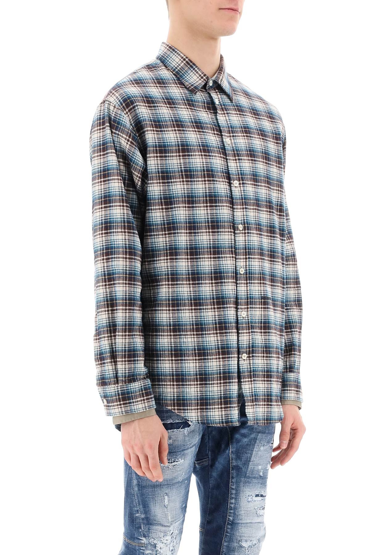 Check Shirt With Layered Sleeves - 1