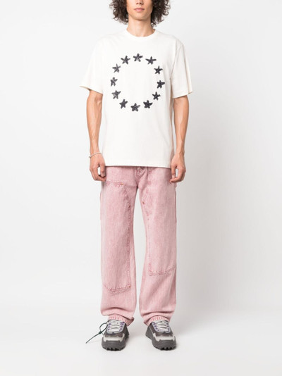 Étude Wonder Painted Stars-print organic cotton T-shirt outlook