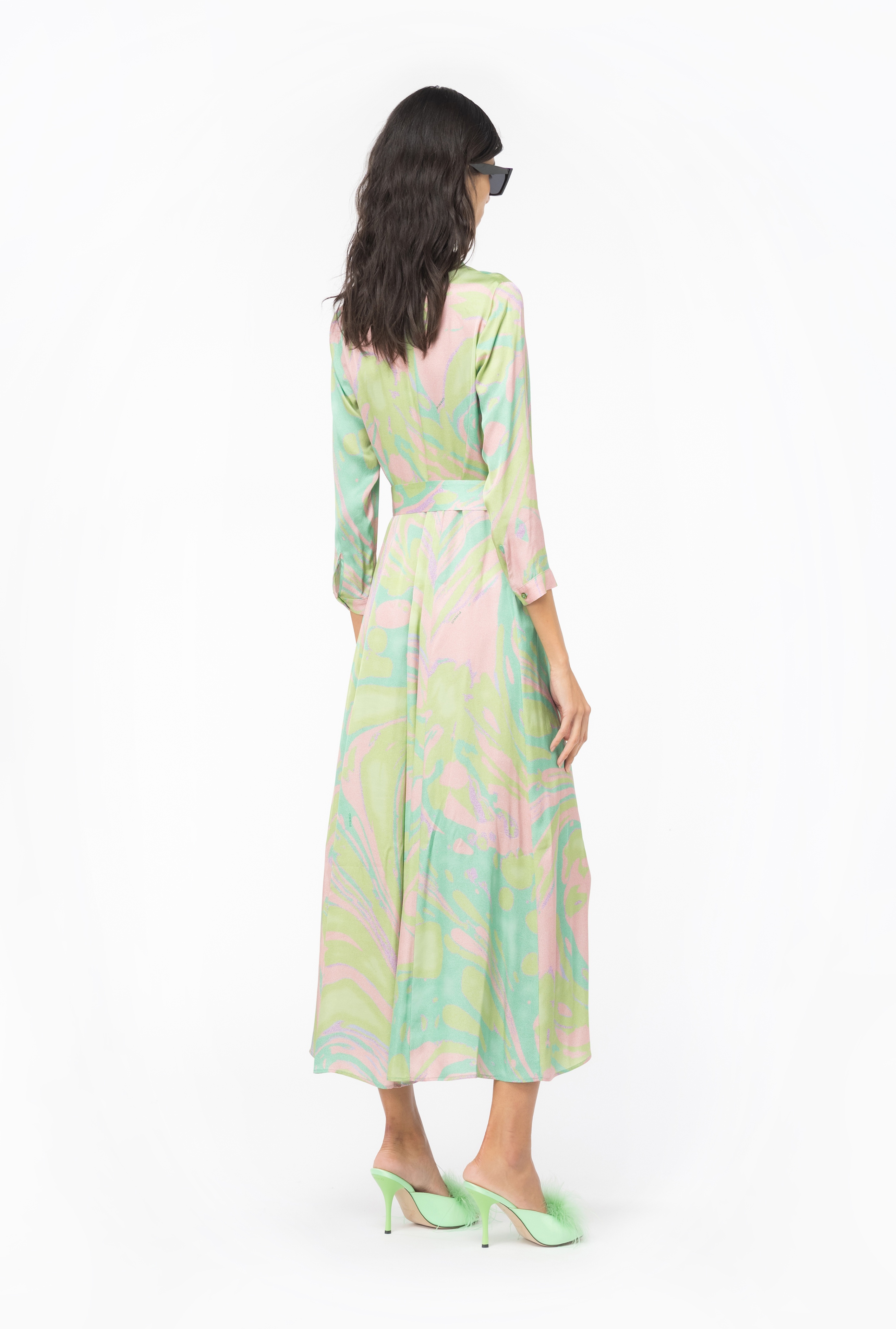 LONG SHIRT DRESS WITH SPLASH PRINT - 5