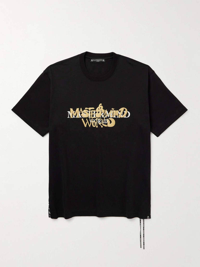 Metallic Logo-Print Cotton-Jersey T-Shirt - 1