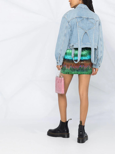 Moschino dungaree detail denim jacket outlook