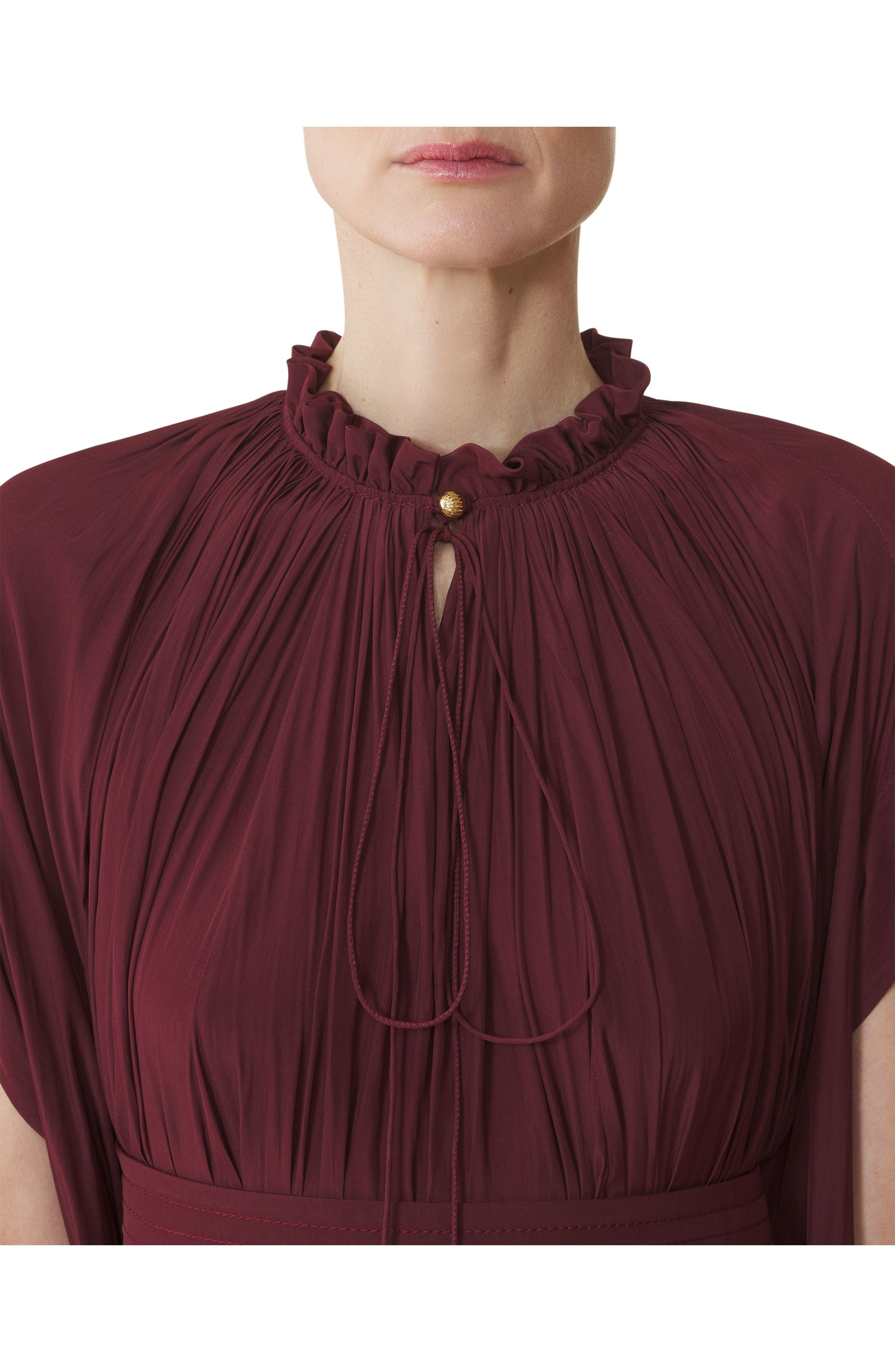 Lanvin Short Charmeuse Dress in Burgundy at Nordstrom - 5