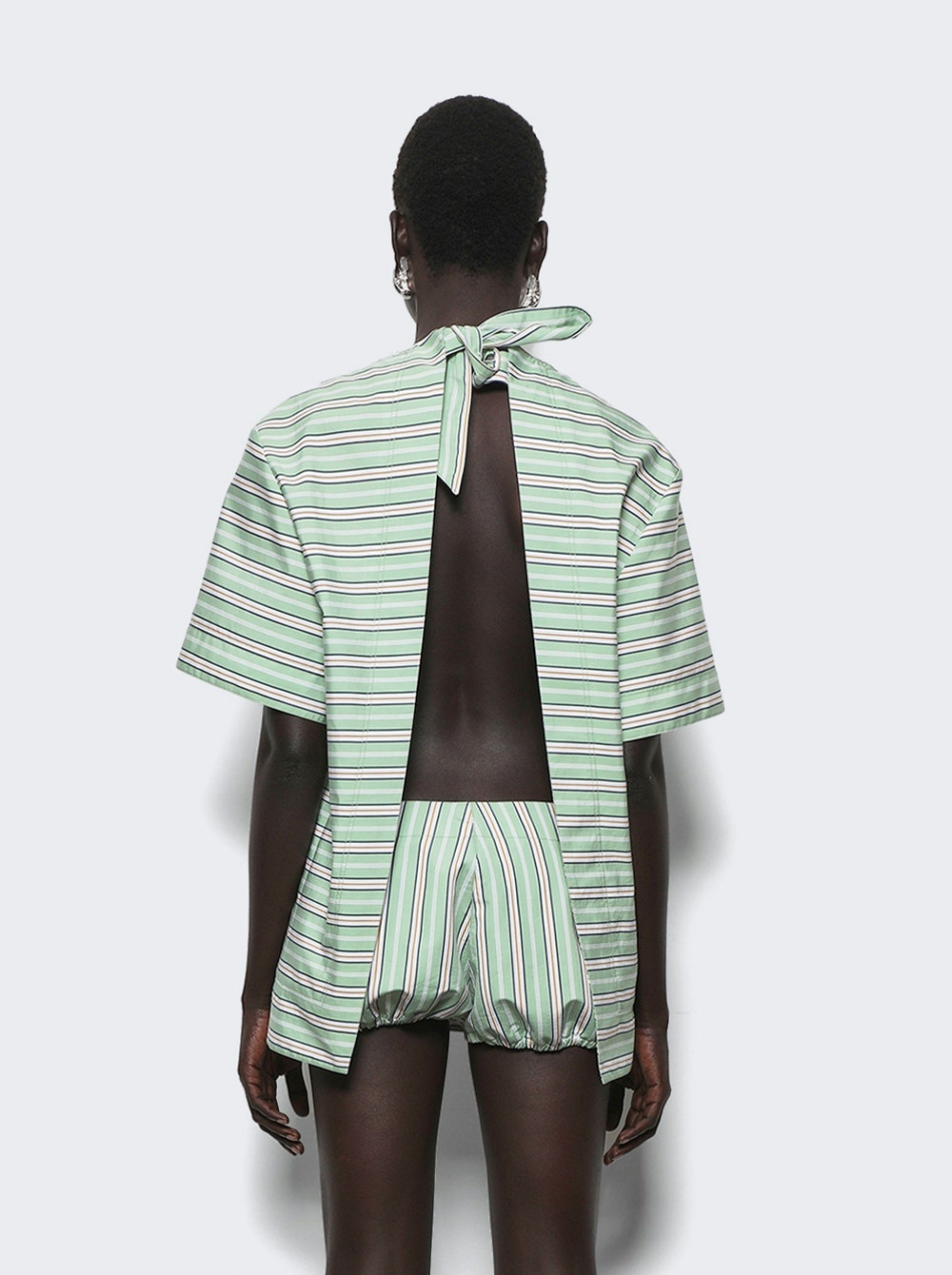 Top Short Sleeves Stripe Green And Mustard - 4