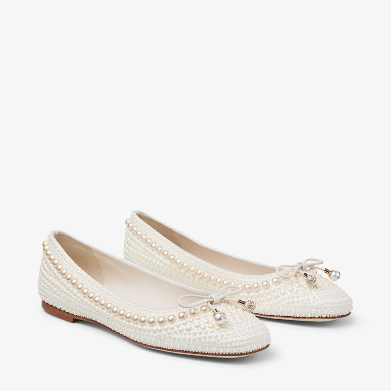 JIMMY CHOO Elme Flat
White Satin Pearl Flats outlook