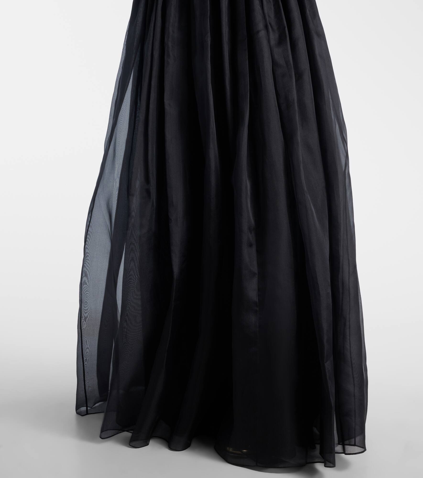 Belted silk organza bustier gown - 5