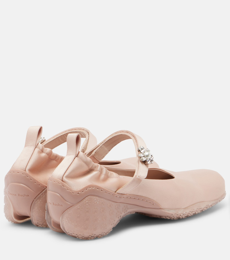 Simone Rocha Ballet Runner crystal-embellished satin pumps outlook