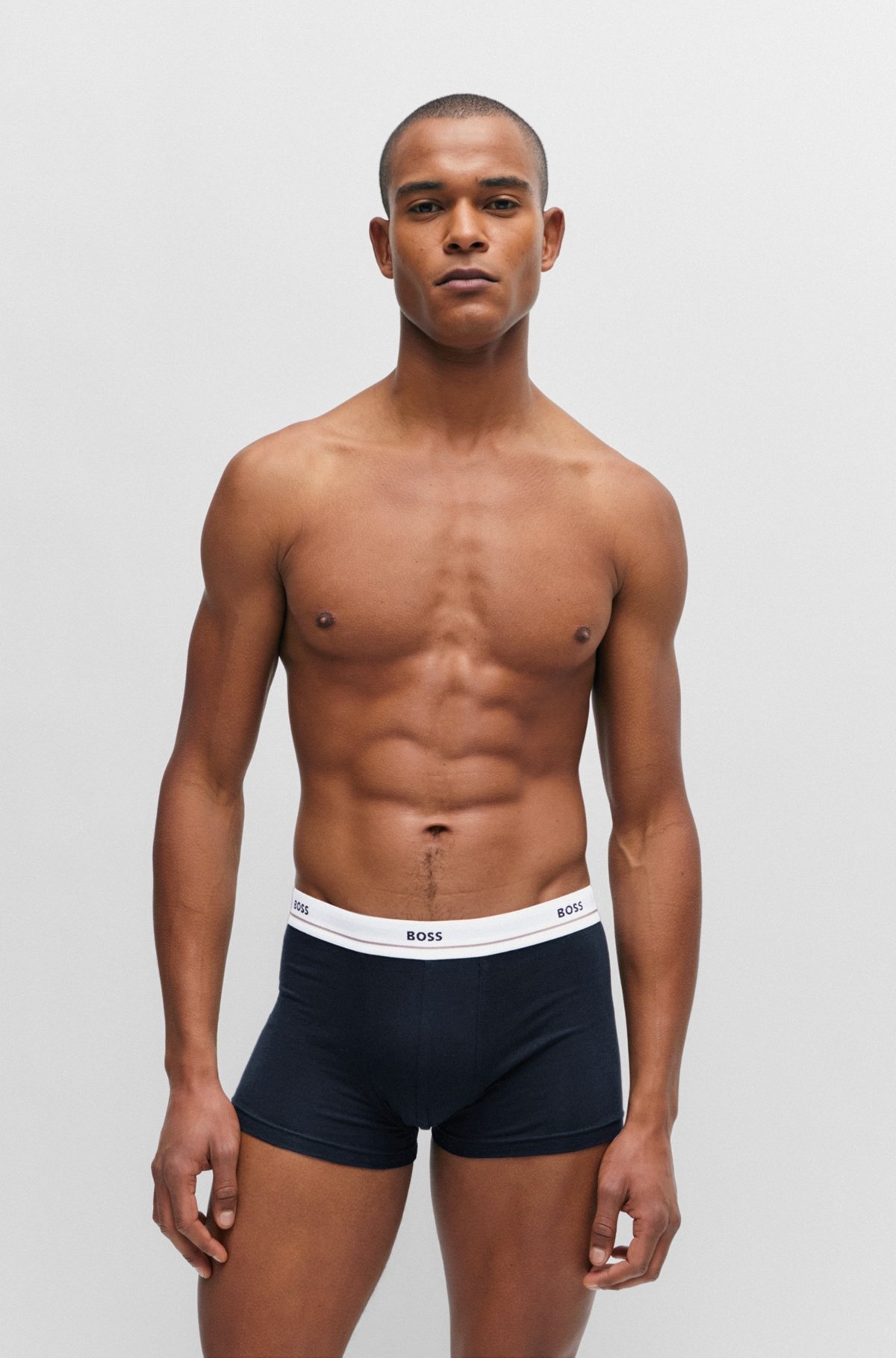 FIVE-PACK OF STRETCH-COTTON TRUNKS WITH LOGO WAISTBANDS - 4