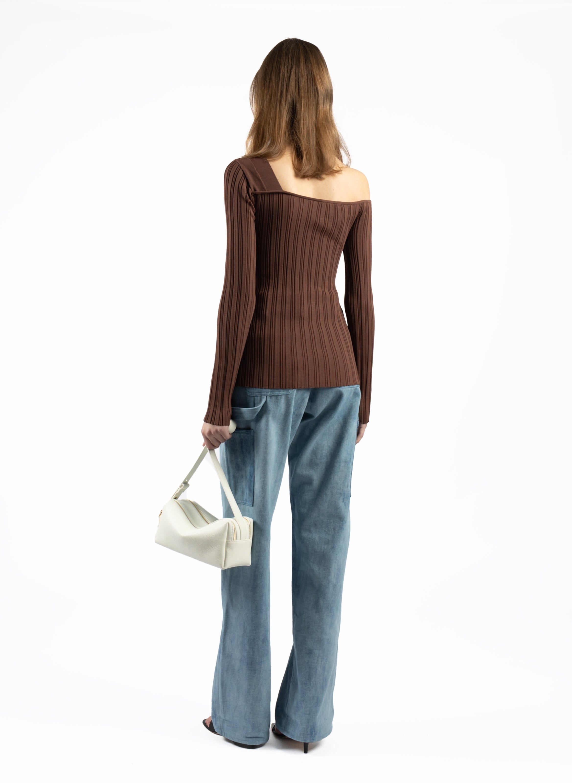 Asymmetric Fitted Jumper Brown - 4