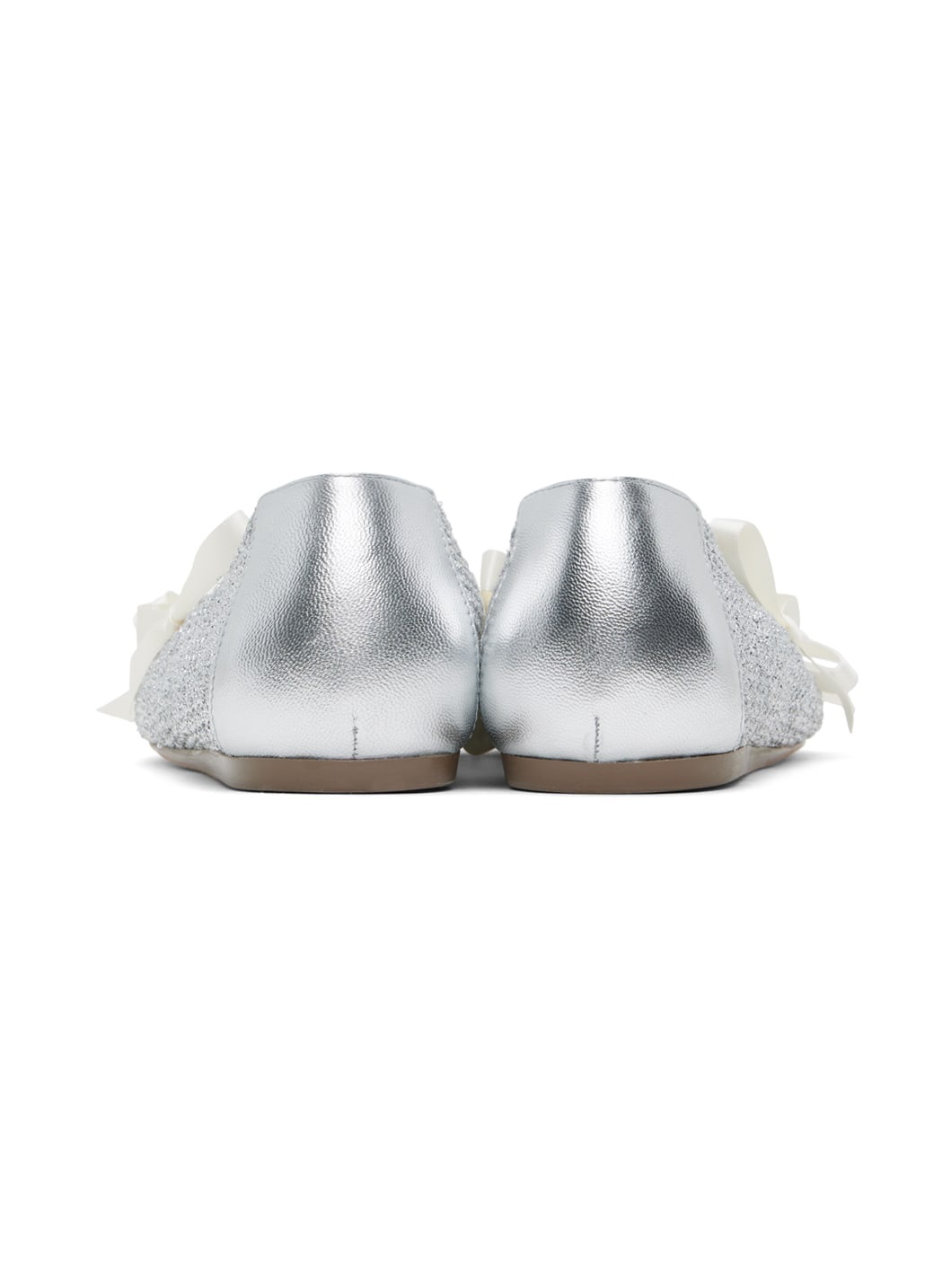 Silver Bell Charm Crochet Ballerina Flats - 2
