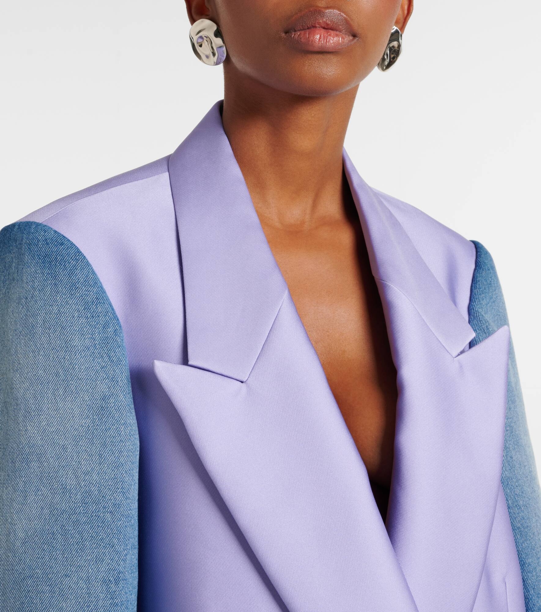 Denim-trimmed blazer - 4